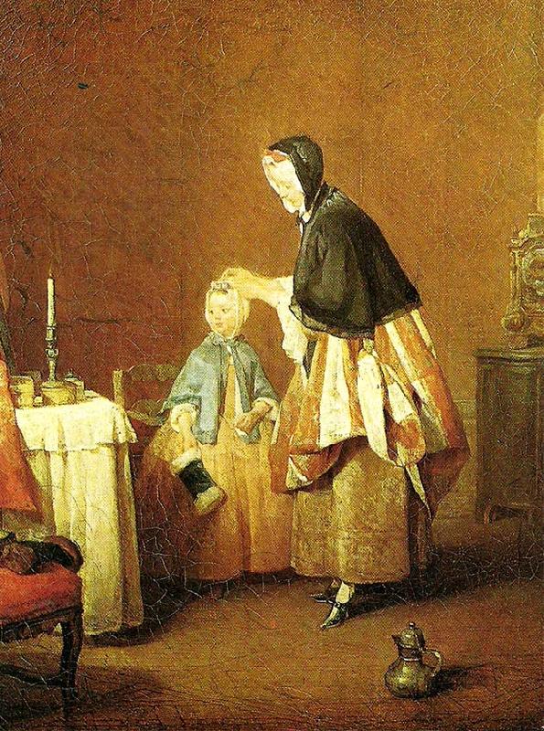 Jean Baptiste Simeon Chardin morning toilette oil painting image